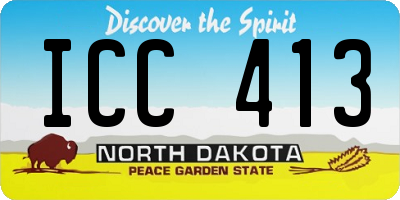 ND license plate ICC413
