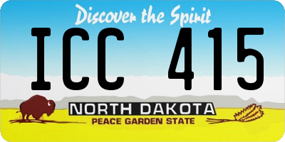 ND license plate ICC415