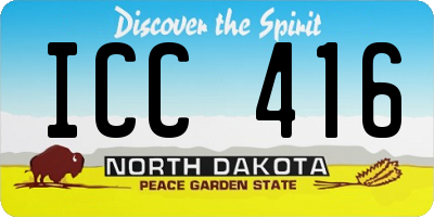 ND license plate ICC416