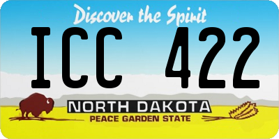 ND license plate ICC422