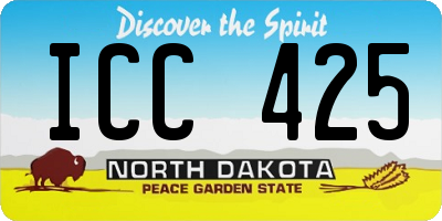 ND license plate ICC425