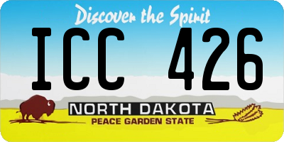 ND license plate ICC426