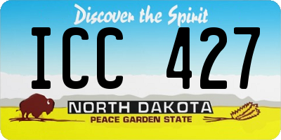ND license plate ICC427