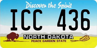ND license plate ICC436