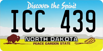 ND license plate ICC439