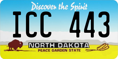 ND license plate ICC443