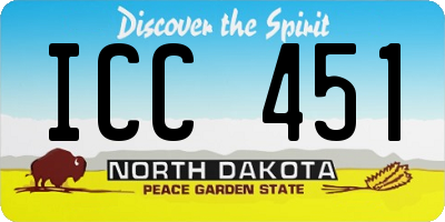 ND license plate ICC451