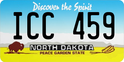 ND license plate ICC459