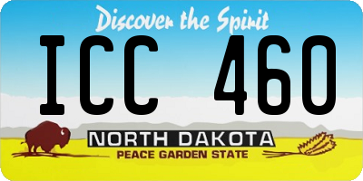 ND license plate ICC460