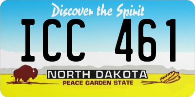 ND license plate ICC461
