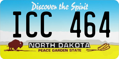 ND license plate ICC464