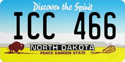 ND license plate ICC466