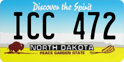 ND license plate ICC472