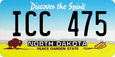 ND license plate ICC475