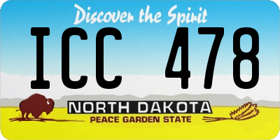 ND license plate ICC478