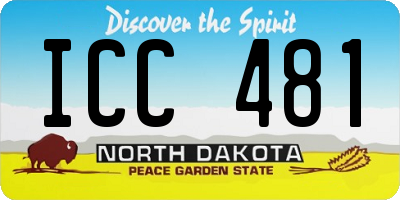 ND license plate ICC481