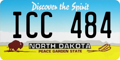 ND license plate ICC484