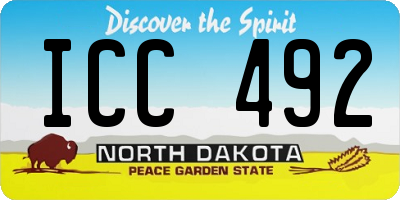 ND license plate ICC492