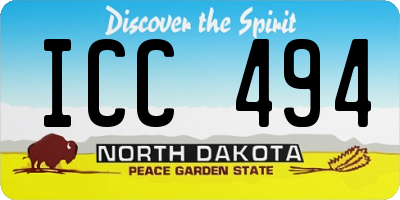 ND license plate ICC494