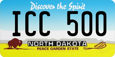 ND license plate ICC500