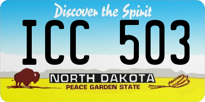 ND license plate ICC503