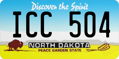 ND license plate ICC504