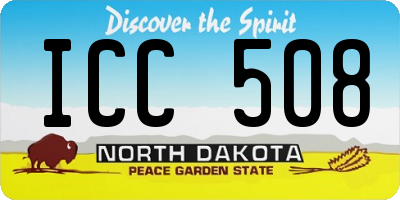 ND license plate ICC508