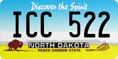ND license plate ICC522