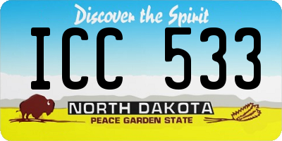ND license plate ICC533