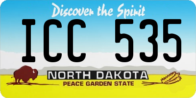 ND license plate ICC535