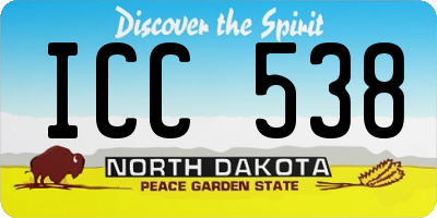 ND license plate ICC538
