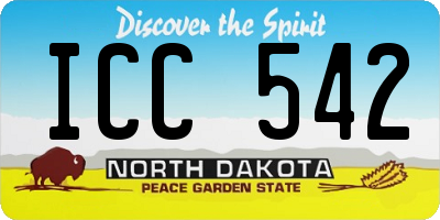 ND license plate ICC542