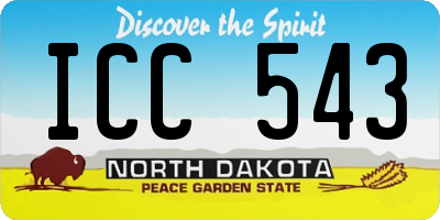 ND license plate ICC543