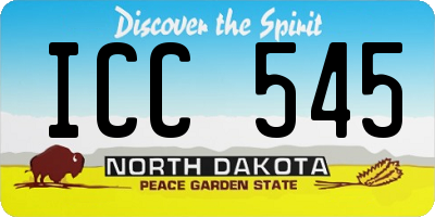 ND license plate ICC545