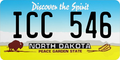 ND license plate ICC546
