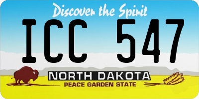 ND license plate ICC547