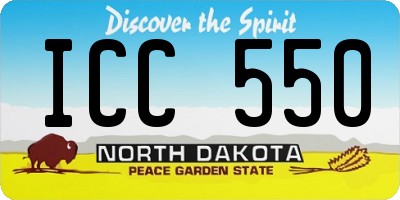 ND license plate ICC550
