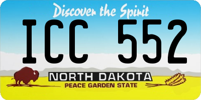 ND license plate ICC552