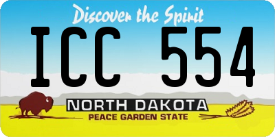 ND license plate ICC554