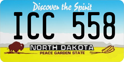 ND license plate ICC558