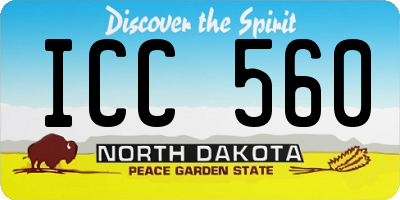 ND license plate ICC560