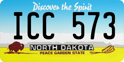 ND license plate ICC573