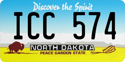 ND license plate ICC574