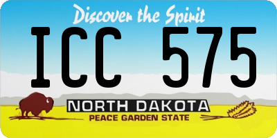 ND license plate ICC575