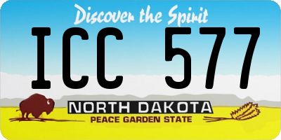 ND license plate ICC577