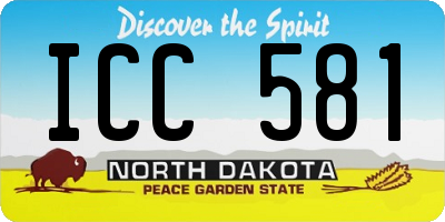 ND license plate ICC581