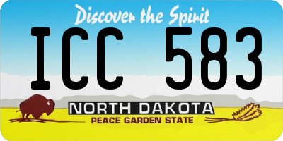 ND license plate ICC583