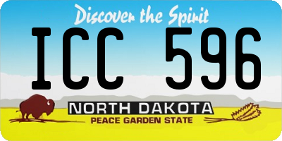 ND license plate ICC596