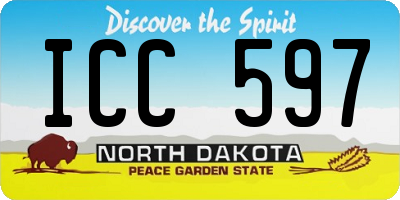 ND license plate ICC597