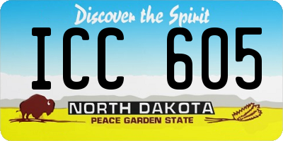 ND license plate ICC605